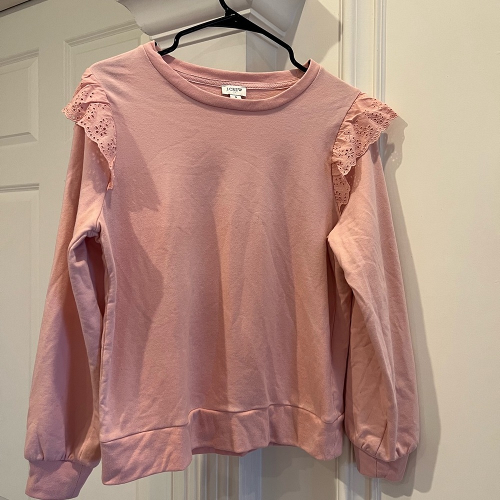 JCrew Factory ruffle sleeved sweatshirt